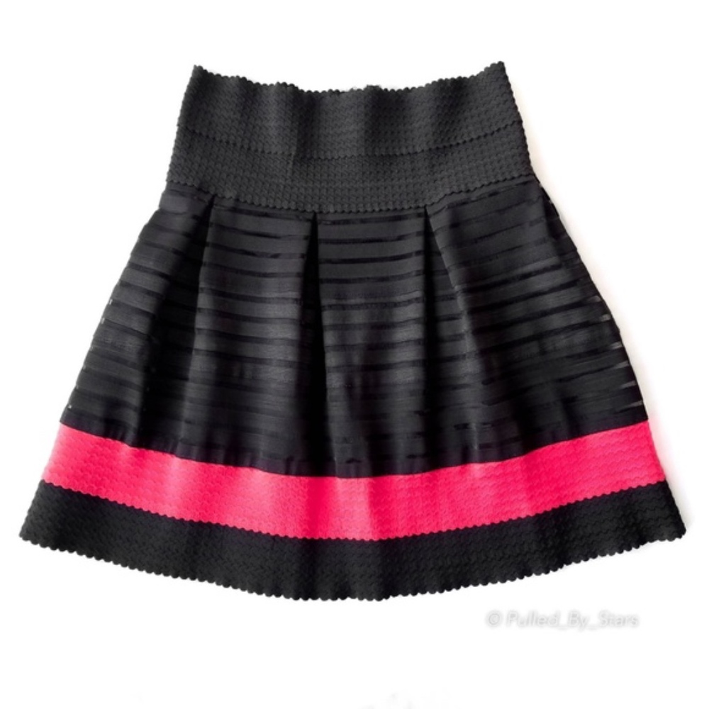 Hot Pink and Black Mini Skirt with Stretch